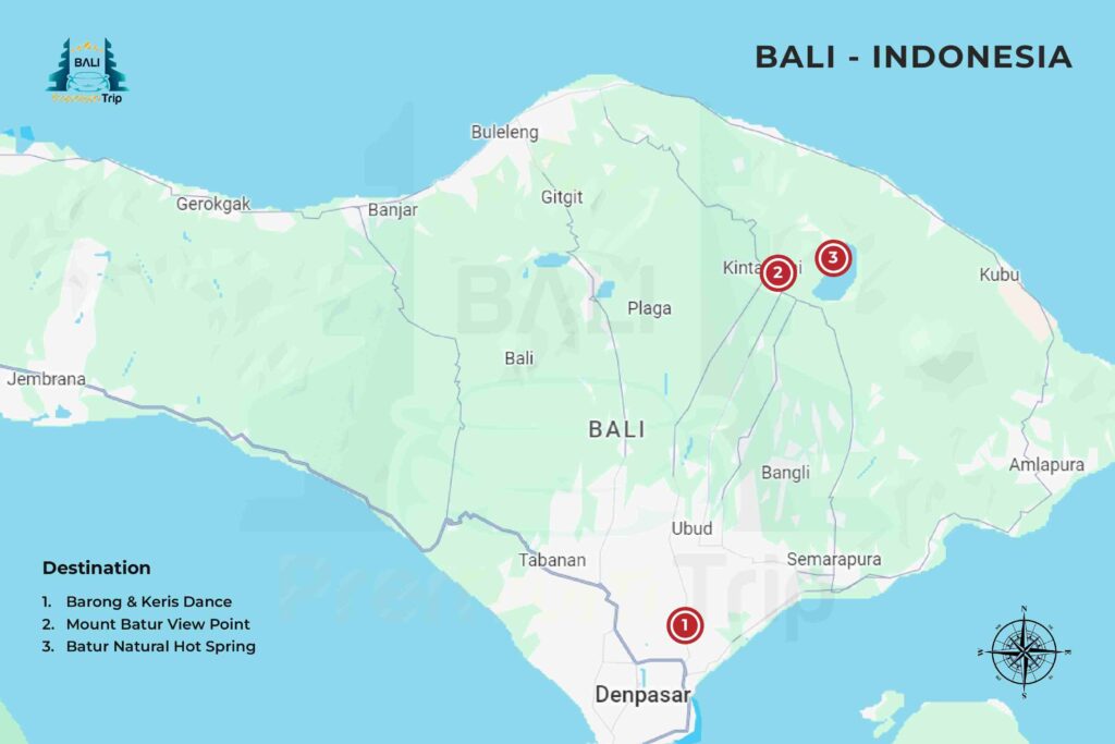 Map Kintamani Tour Bali Premium Trip