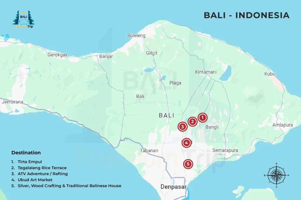 Maps Ubud Tour by Bali Premium Trip