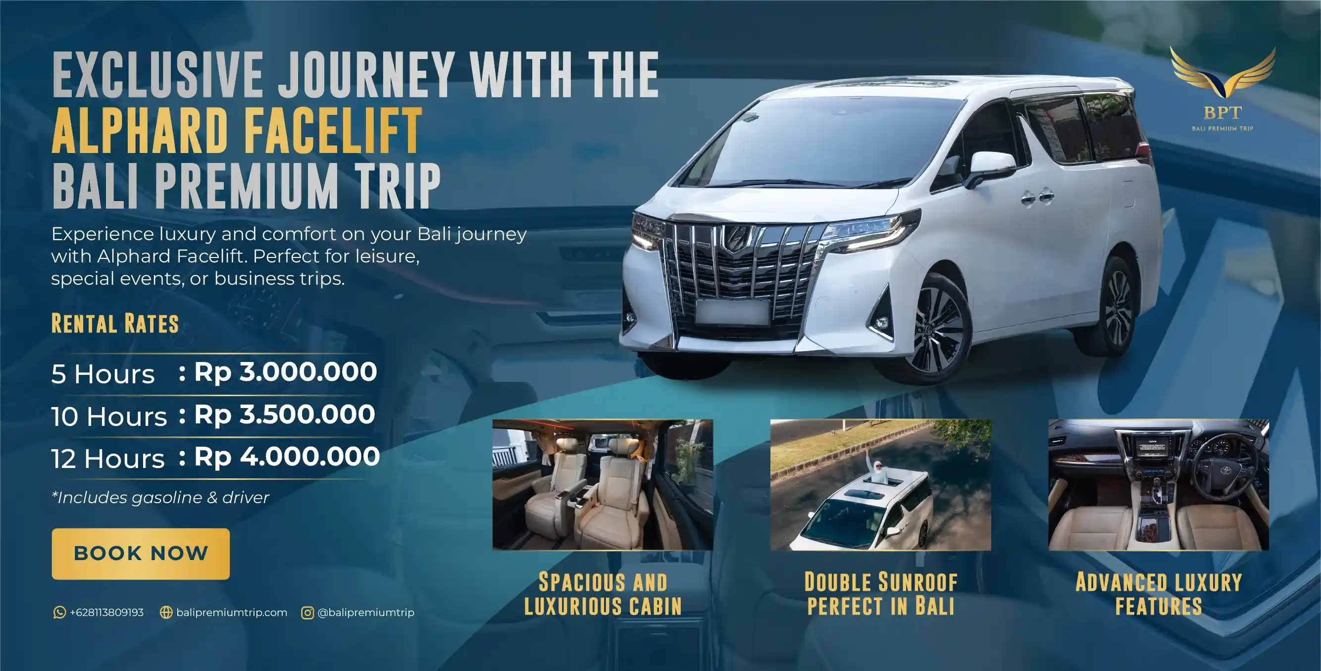 Banner Rent Car Alphard | Rent Car Alphard | bali Premium Trip