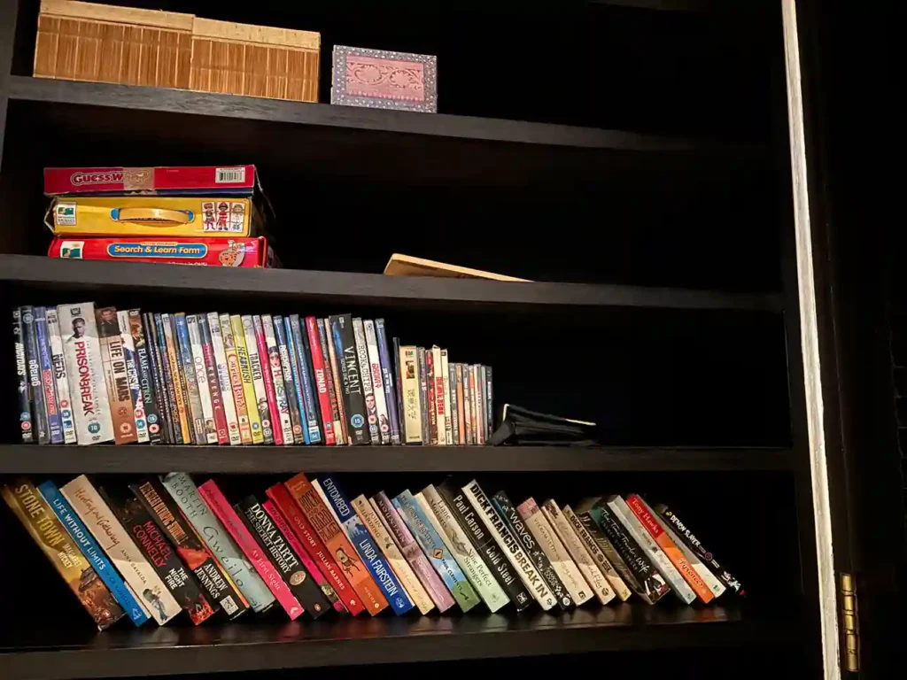 Book, Film, and Board Game Collection in Movie Room | Villa Hana Canggu | Bali Premium Trip