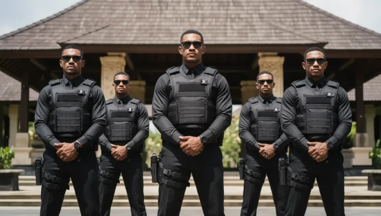 4 security in front of hotel | Halfbody | Private Security Services