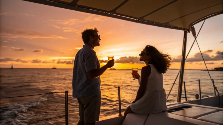 Romantic couple on private sunset yacht charter | Bali Premium Trip