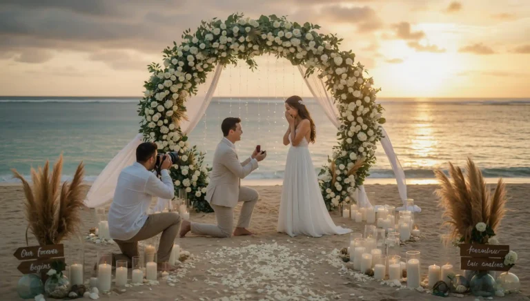 Custom Beach Proposal Packages with dinner | Wedding Proposal | Bali Premium Trip